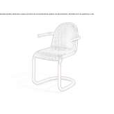 Steel chair on supports with armrests Ipiau