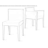 Chair upholstered with tanned leather Cisano