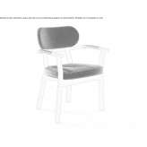 Chair with armrests in solid ash and fabric Taquari