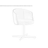 Swivel fabric chair with 4-star base Gijon