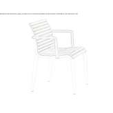 Aluminum and wood chair with armrests Mougon