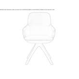 Upholstered leather chair with armrests Racu