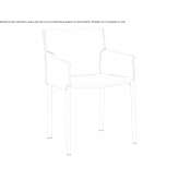 Tanned leather chair with armrests Quillan