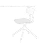 Swivel chair made of polypropylene with integrated cushion Limerle