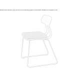 Polypropylene chair based on a sled with an integrated cushion Limerle
