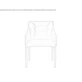 Chair upholstered in fabric with armrests Blajani