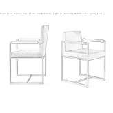 Chair upholstered in fabric with armrests Hermagor
