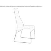 Fabric chair with high backrest and sleigh-shaped base Goulds