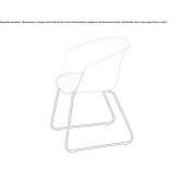 Polypropylene chair based on a sled with an integrated cushion Wiednitz
