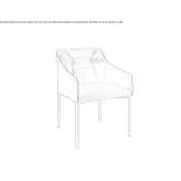 Upholstered leather chair with armrests Blajani
