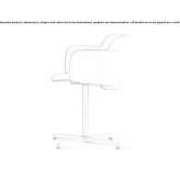 Polypropylene chair with 4-star base with armrests Warrimoo