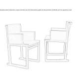 Solid wood chair on a sled base with armrests Cabourg