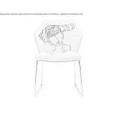 A chair upholstered in fabric with a sled base Hunucma