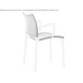 Polyester fiber chair with armrests, stackable Ensenada