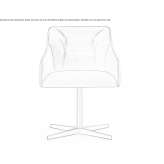 Leather swivel chair with 4-star base Blajani