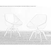 Swivel chair upholstered in leather Lipari