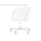 Swivel fabric chair with 5-star base Gijon