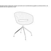 Oak chair with open backrest and 4-star base Servia
