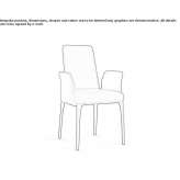 Chair upholstered in fabric with armrests Carsamba