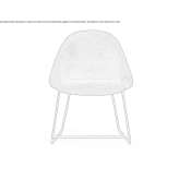 A chair upholstered in fabric with armrests on a sled base Avallon