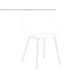 Polypropylene chair with armrests Lagnieu