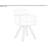 Chair upholstered in fabric with armrests Baugy