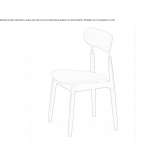 Upholstered fabric chair that can be stacked Ciampino