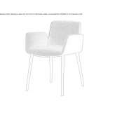 Chair upholstered in fabric with armrests Gassin
