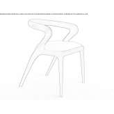 Walnut chair with armrests and integrated cushion Liteni