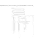 Iroko chair with armrests Tacony