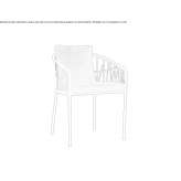 Powder-coated aluminum chair with armrests Tacony