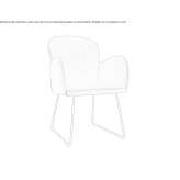 Leather chair based on a sled with armrests Bannio