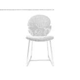A chair upholstered in fabric with a sled base Gorham
