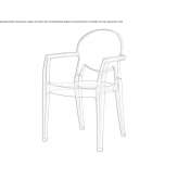 Polycarbonate chair with armrests, stackable Winnipeg