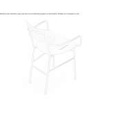Wooden chair with metal structure and armrests Llanca