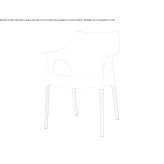 Technopolymer chair with armrests, stackable Lucon
