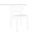 Wooden chair with integrated cushion Wymiarki
