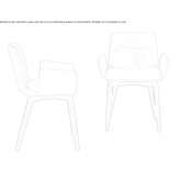 Upholstered leather chair with armrests Rombas