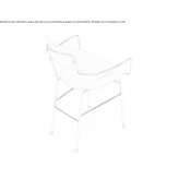Leather chair with armrests and metal frame Llanca