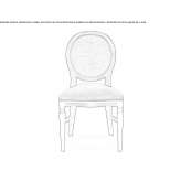 A stackable chair made of medallion fabric Aris