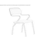 Upholstered chair with armrests Vaiano