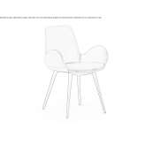Chair upholstered in fabric with armrests Cancuc