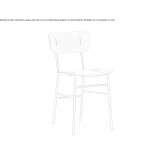 Wooden chair with a metal frame Llanca