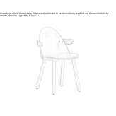 Wooden chair with armrests and integrated cushion Sunja