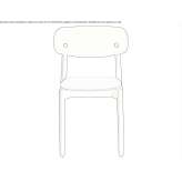 Beech chair with open backrest, two-color Wymiarki