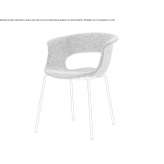 Fabric chair with armrests Ponthir