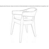 Cuoietto leather chair with armrests Tramaced