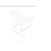 Fabric chair with armrests and metal frame Llanca