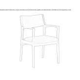 Chair upholstered in fabric with armrests Sumrall