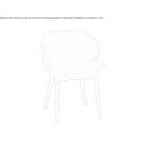 Chair with armrests and wooden base Trossin